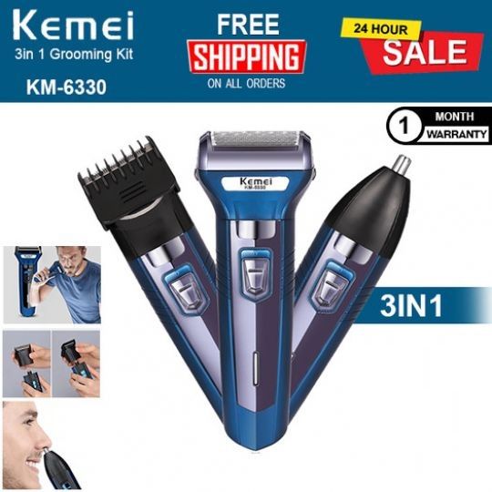 Original Kemei KM-6330 (3 In 1) Grooming Kit (6 Month Warranty)