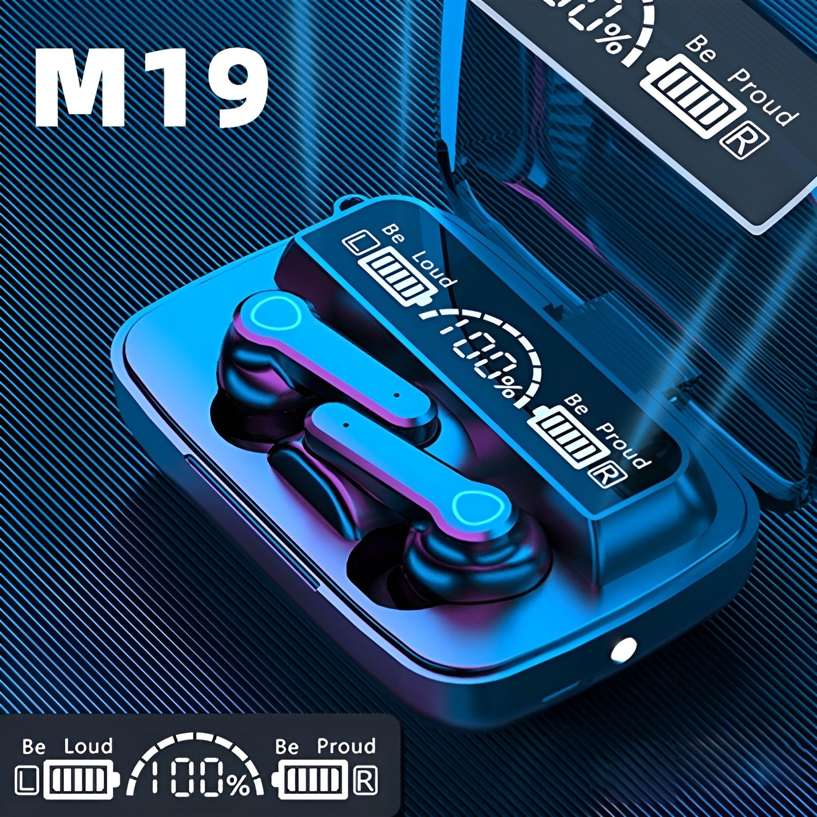 M19 Wireless Bluetooth Earphones with Microphone