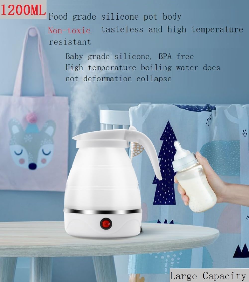 Foldable Electric Kettle 220v Home Appliances Silicone Portable Travel Kettle Keep Warm Kettle