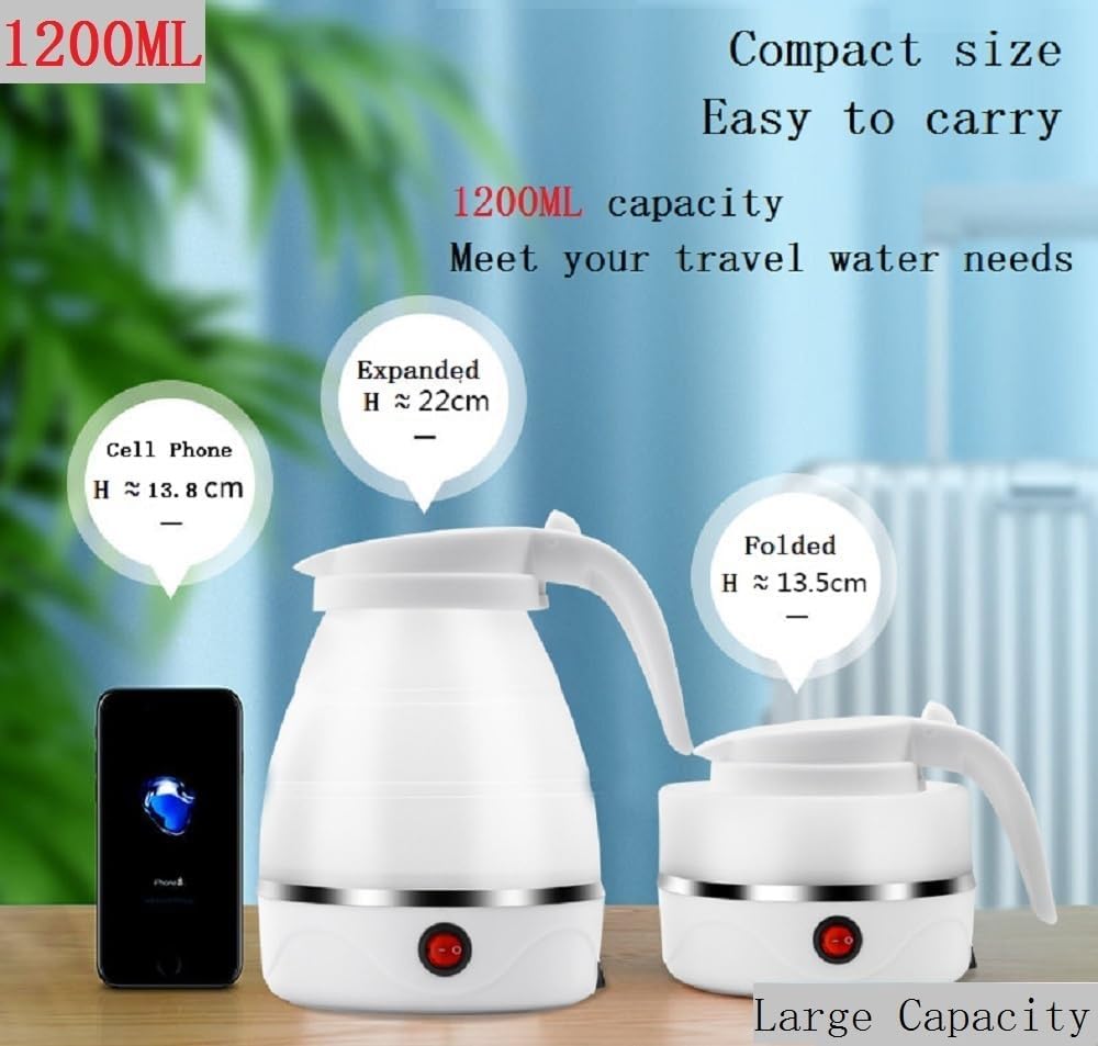 Foldable Electric Kettle 220v Home Appliances Silicone Portable Travel Kettle Keep Warm Kettle