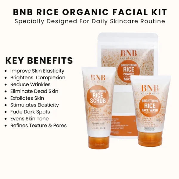 Organic Rice Facial Skin Care Kit, Brightening Face Scrub (without Box)